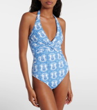Melissa Odabash Zanzibar printed halterneck swimsuit