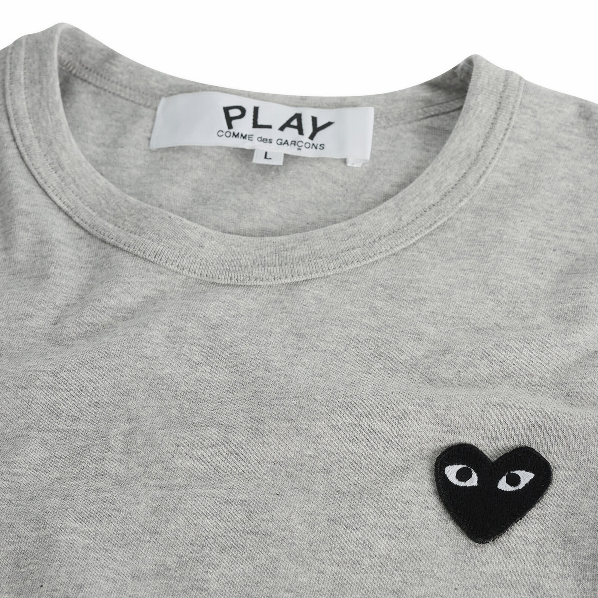 Comme des Garçons Play U T-Shirt Black Emblem Knit in Grey
