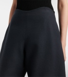 Alaïa Round wool crepe barrel-leg pants