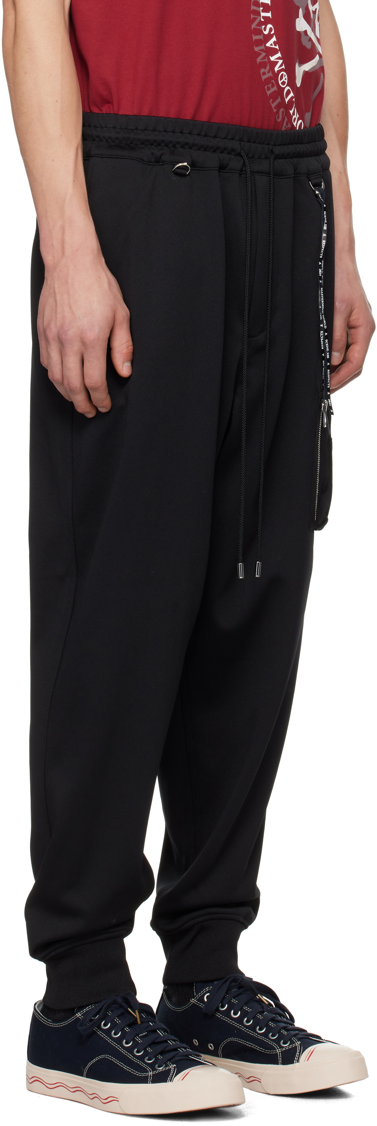 MASTERMIND WORLD Black Jersey Bomber Trousers