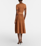 Self-Portrait Belted pointelle cotton-blend midi dress