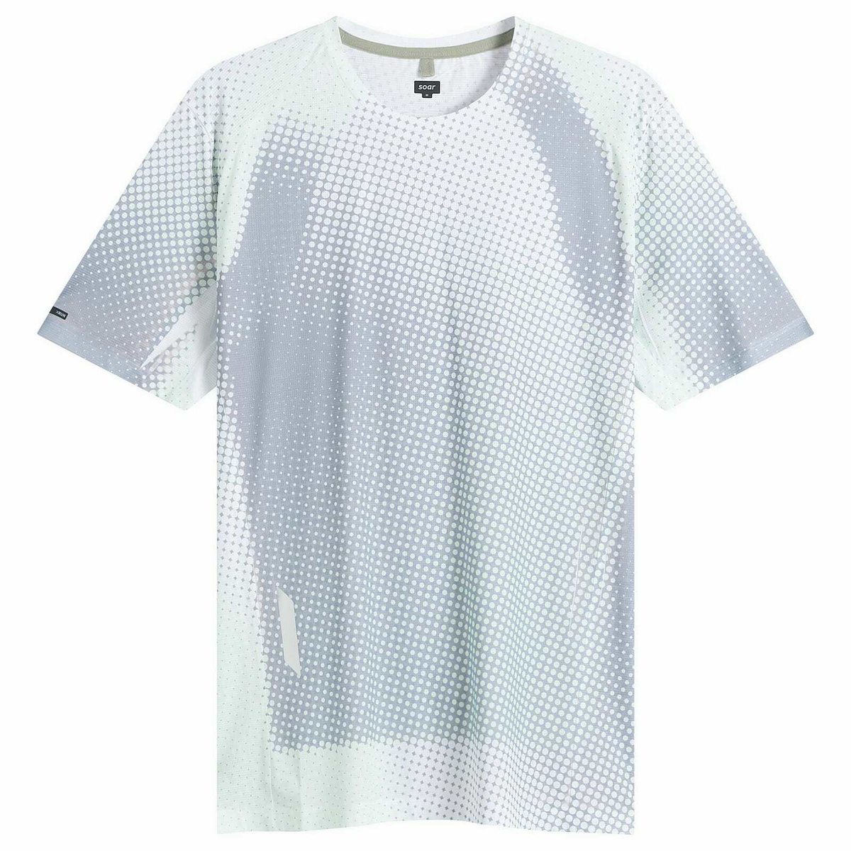 SOAR Men's Printed Tech T-Shirt in Grey/Sage Dots