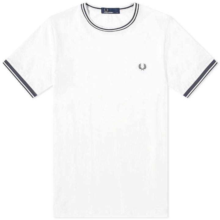 Photo: Fred Perry Authentic Twin Tipped Tee Snow White