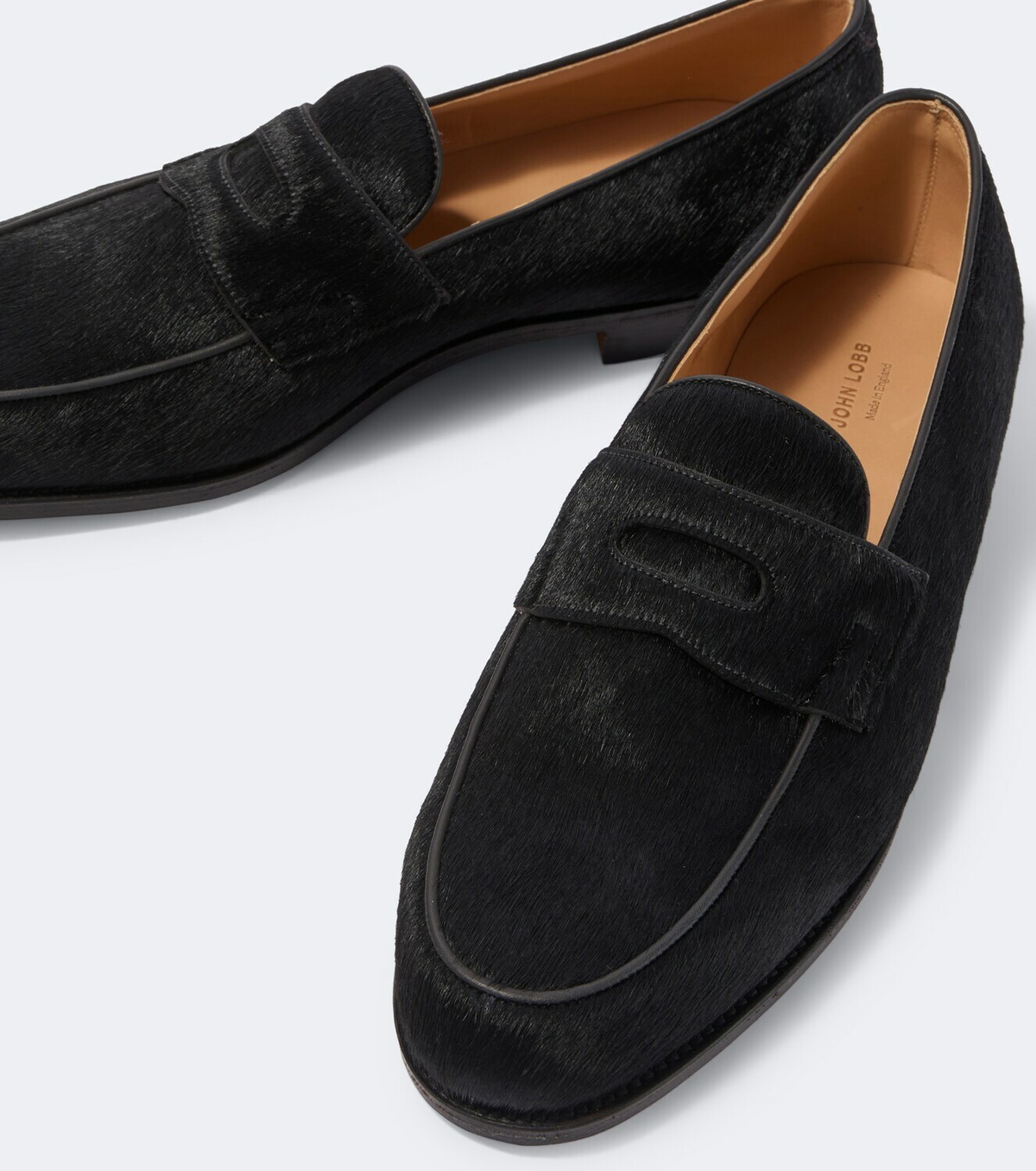 John Lobb Lopez calf hair penny loafers