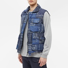 Eastlogue Men's Wind Resistant Down Vest in Navy Paisley