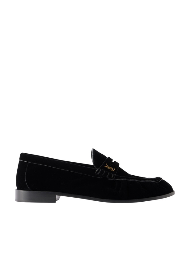 Photo: SAINT LAURENT - Le Loafer Velvet Loafers - Black