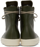 Rick Owens Green Calfskin High Sneakers