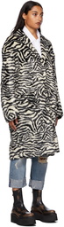 R13 Black & White Faux-Fur Zebra Teddy Bear Coat