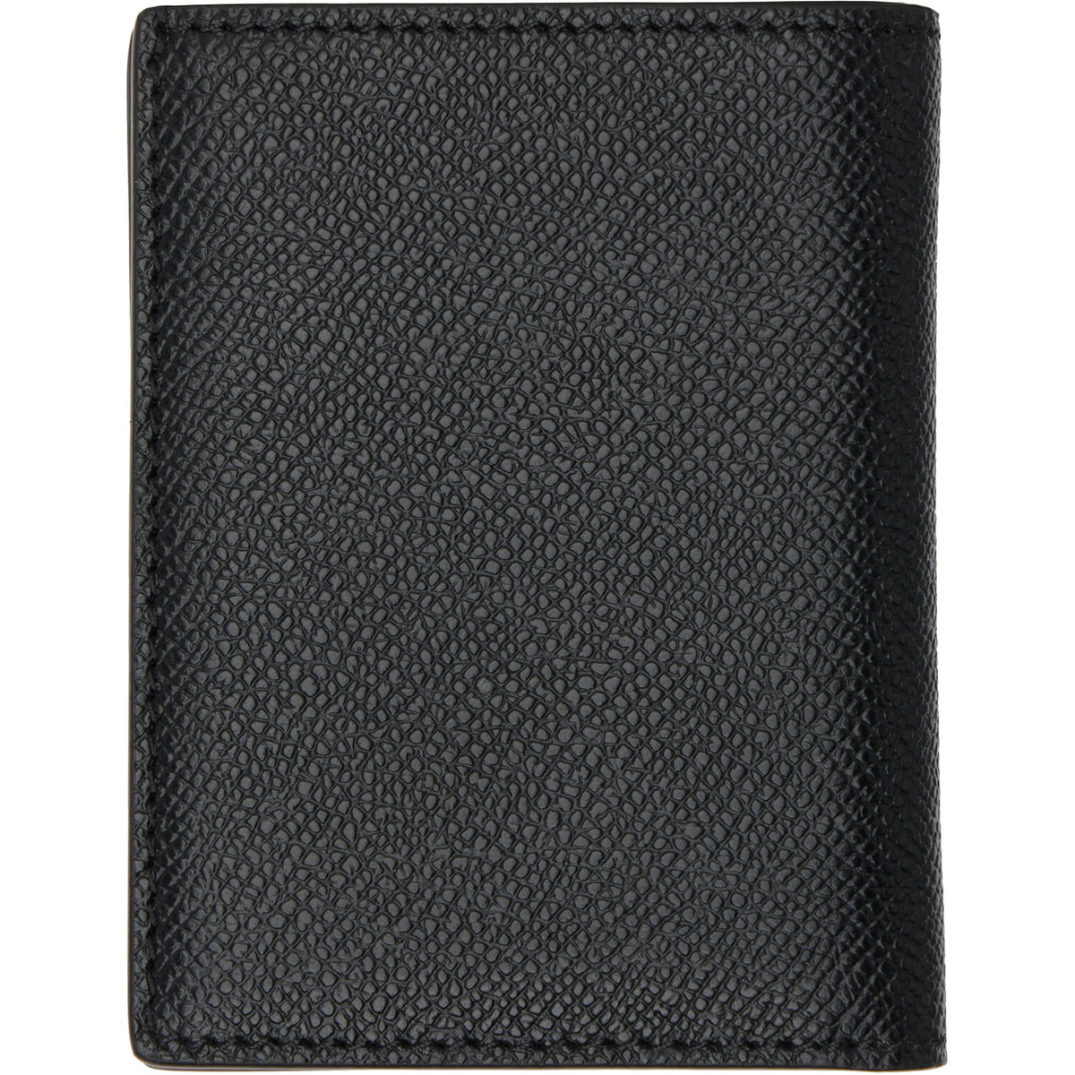 TOM FORD Black Small Grain Leather Folding Card Holder