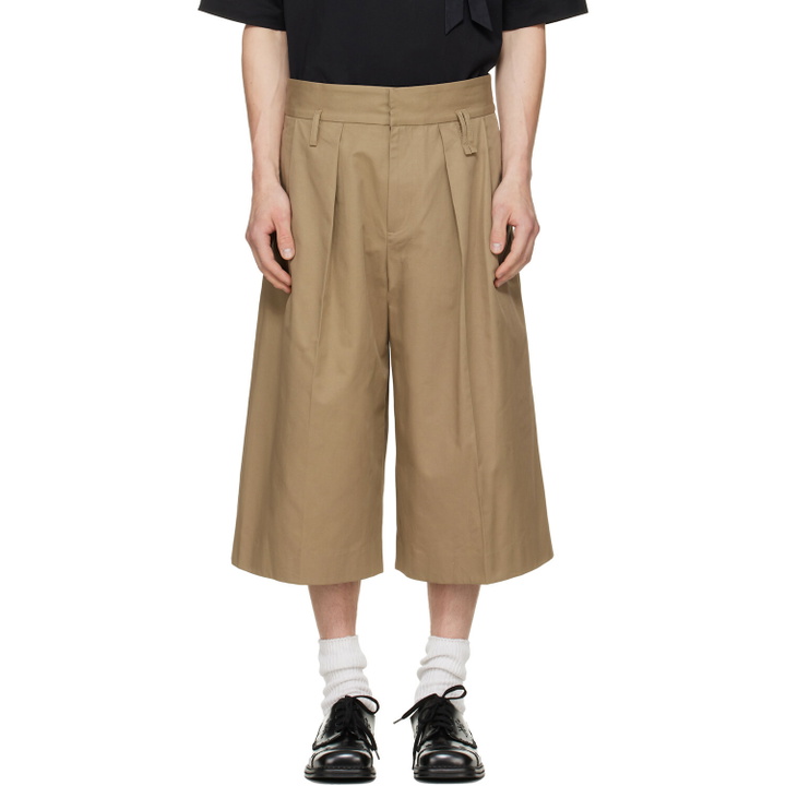 Photo: Simone Rocha Beige Peeling Waist Wide Leg Shorts