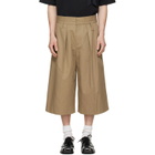 Simone Rocha Beige Peeling Waist Wide Leg Shorts