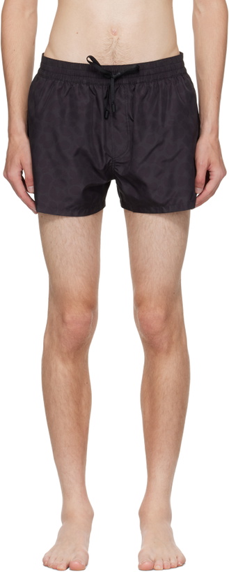 Photo: Balmain Black Leopard Swim Shorts