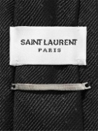 SAINT LAURENT - 5cm Polka-Dot Wool and Silk-Blend Jacquard Tie - Black