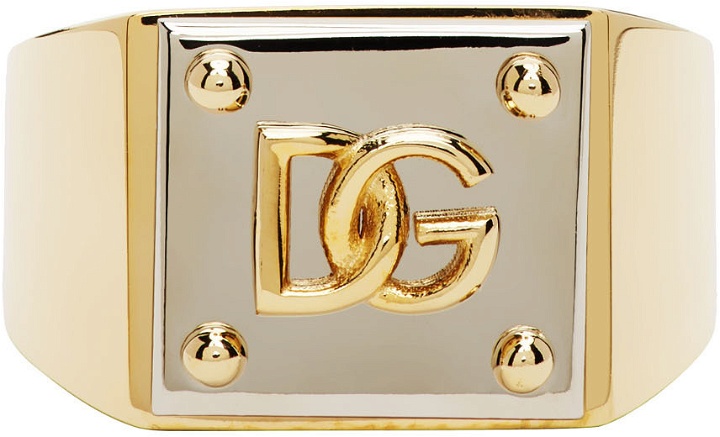 Photo: Dolce & Gabbana Gold & Silver Logo Ring