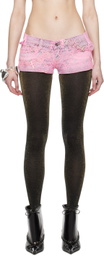 ALL-IN Multicolor Jewelry Tights Denim Shorts