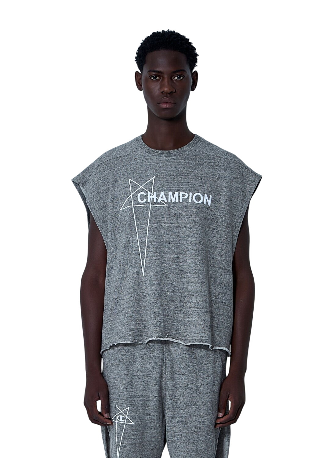 Rick Owens × Champion DYLAN T Rick Owens Gray Champion Edition Dylan T-Shirt Rick Owens