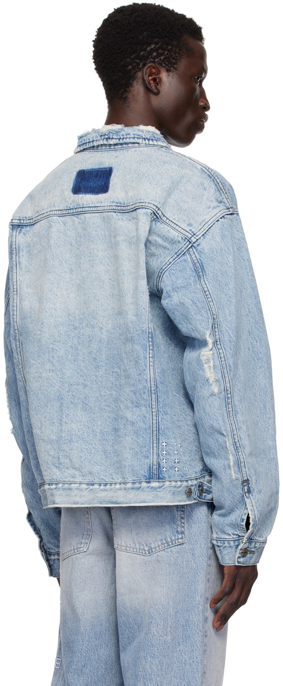 Ksubi Blue Oh G Acid Trip Trash Denim Jacket Ksubi