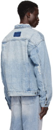 Ksubi Blue Oh G Acid Trip Trash Denim Jacket