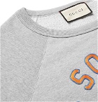 Gucci - Appliquéd Loopback Cotton-Jersey Sweatshirt - Gray