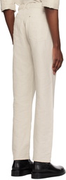 Helmut Lang Beige Straight-Leg Trousers