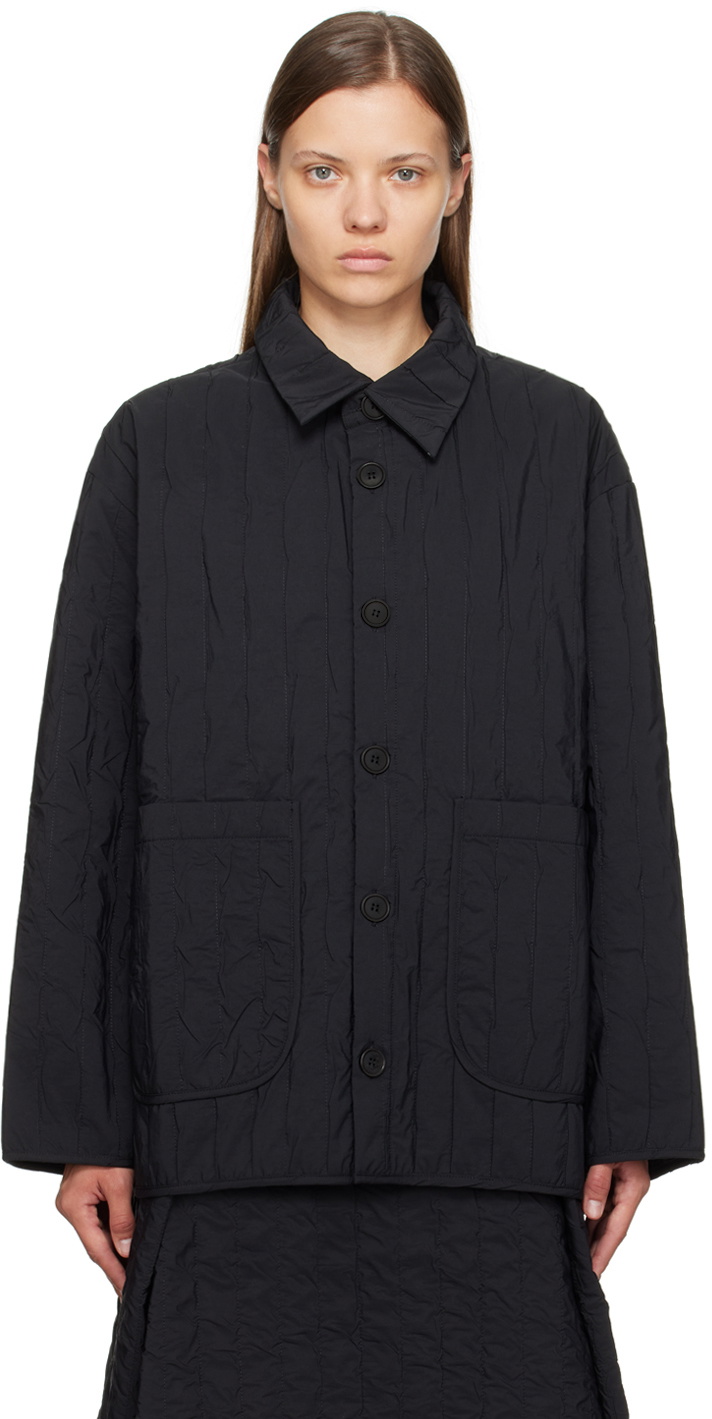 Henrik Vibskov Black Long Bind Coat Henrik Vibskov