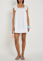 Ganni Broderie Anglaise Cotton Mini Dress White