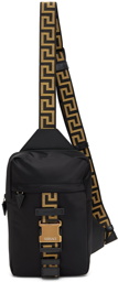 Versace Black Greca Single Strap Backpack