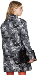 Puppets and Puppets Black & White Jacquard Coat