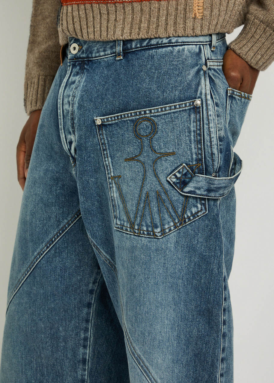 JW Anderson Twisted Workwear Straight-leg Jeans Mid Blu