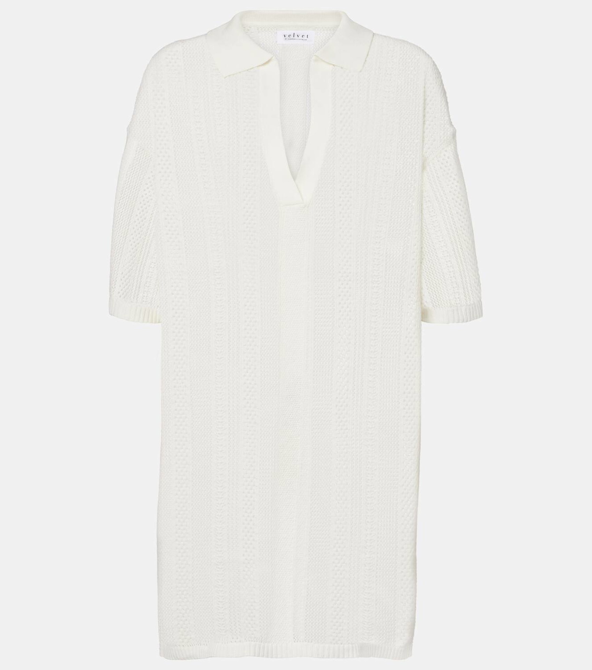Velvet Mila cotton pointelle minidress