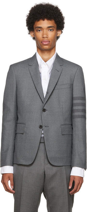 Photo: Thom Browne Gray 4-Bar Blazer