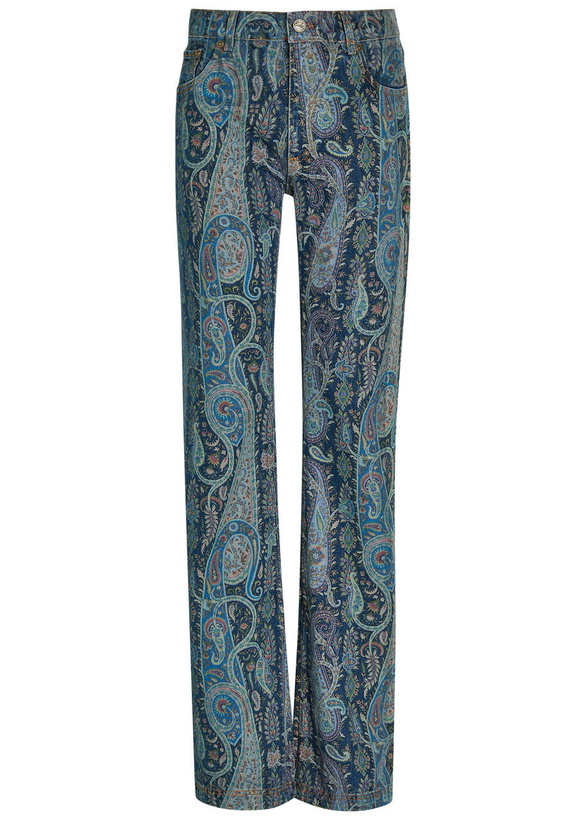Photo: Etro Paisley-print Bootcut Jeans Blue