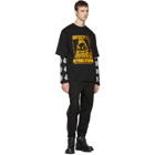 McQ Alexander McQueen Black Long Sleeve McQ Cube T-Shirt