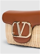 VALENTINO GARAVANI Locò Straw & Leather Shoulder Bag