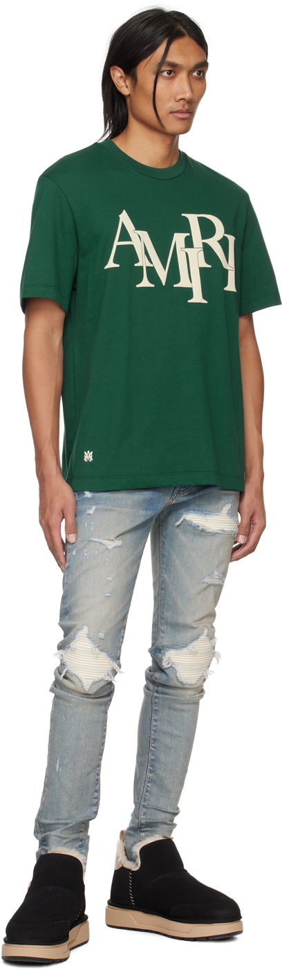 AMIRI Green Staggered T-Shirt Amiri
