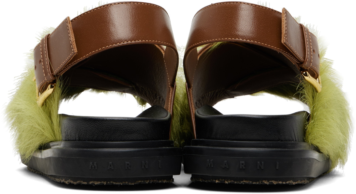 Marni Green & Brown Fussbett Sandals