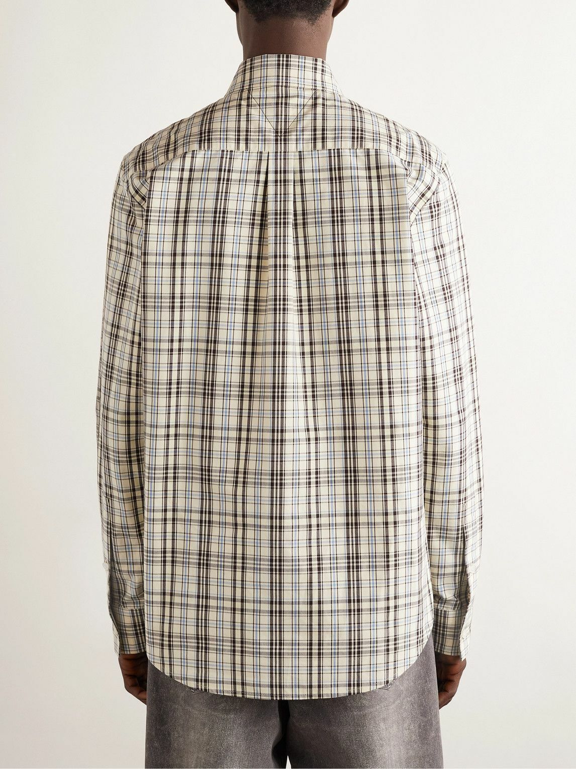 Bottega Veneta - Logo-Embroidered Checked Cotton Oxford Shirt