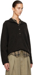 YMC Brown Runaway Neck Sweater