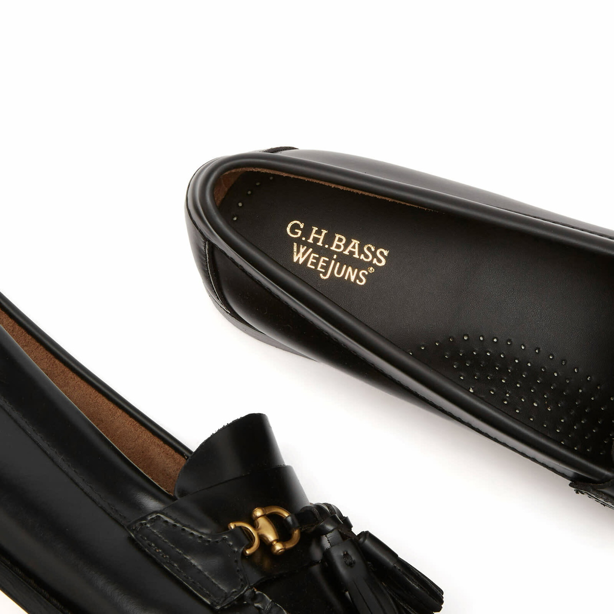 Bass Weejuns Women's Tetra Tassel Loafer in Black Leather