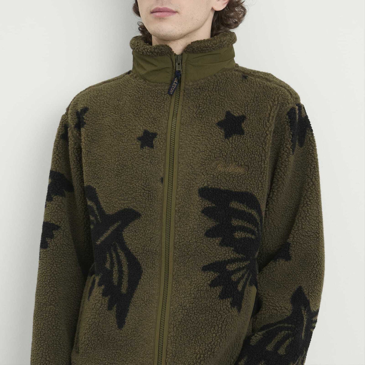 Pendleton Men's Jacquard Fleece Jacket in Star Bird