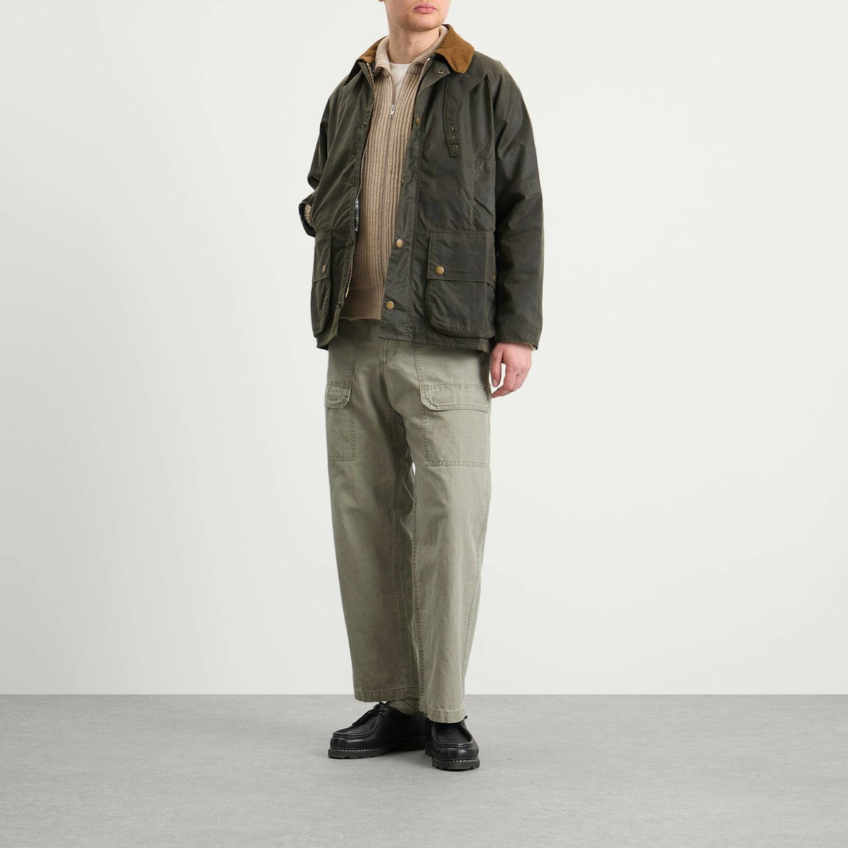 Barbour Men's Heritage+ Modified Beaufort Spectator Wax Jacket in