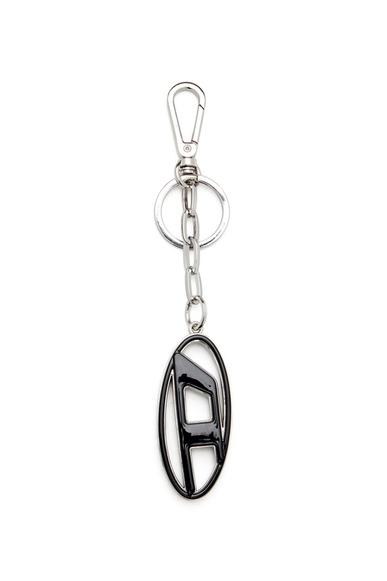 Photo: Diesel Metal and resin Oval D keyring - Charms and Keyrings Mens in Black