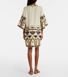 Eres Medaillon embroidered linen minidress