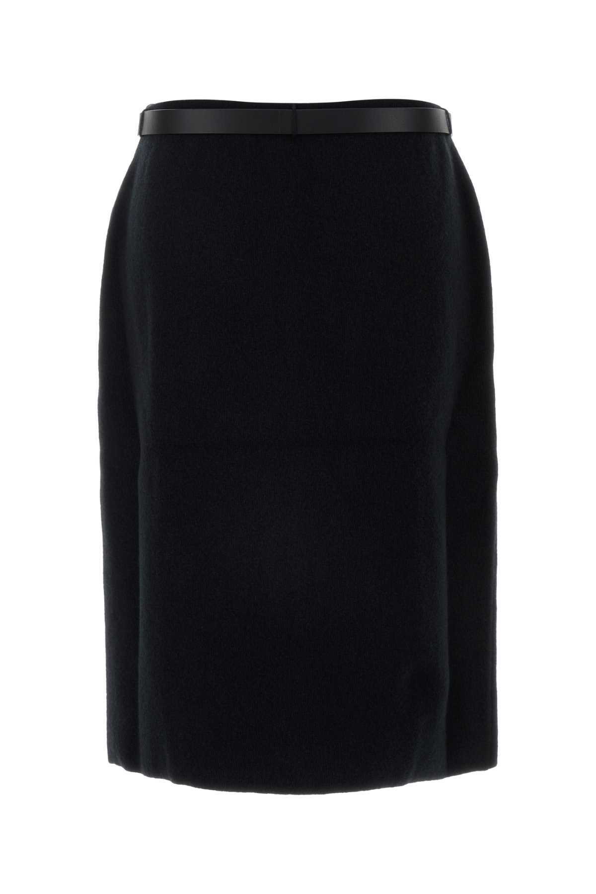 スカート SALVATORE FERRAGAMO BLACK STRETCH WOOL BLEND SKIRT Ferragamo Black Stretch Wool Blend Skirt Salvatore Ferragamo