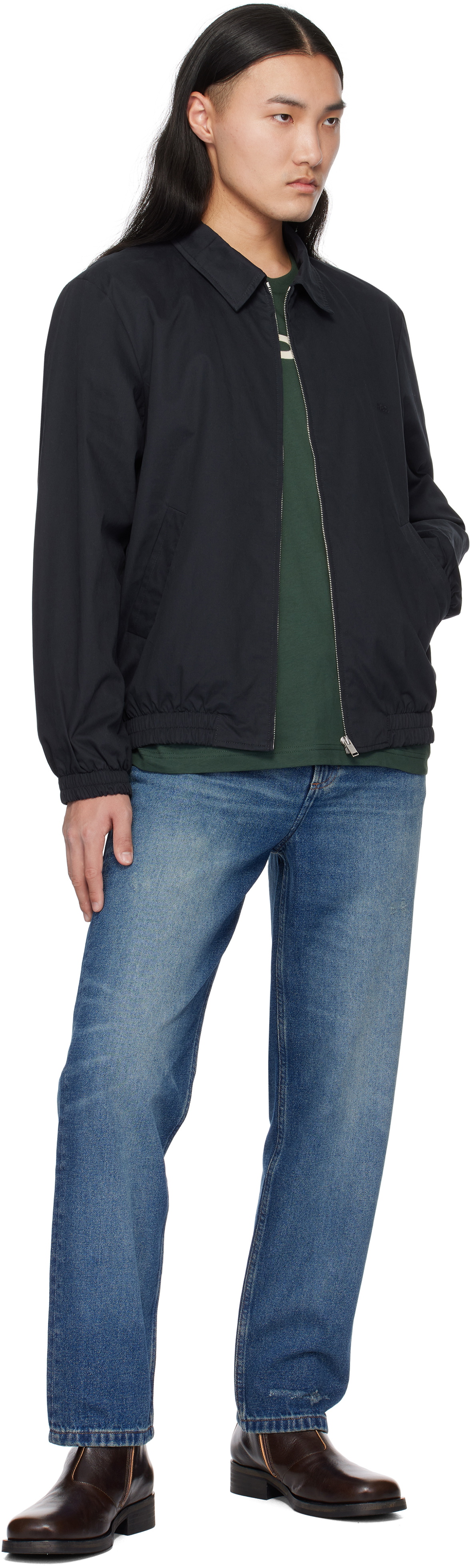 A.P.C. Navy Gilbert Bomber Jacket