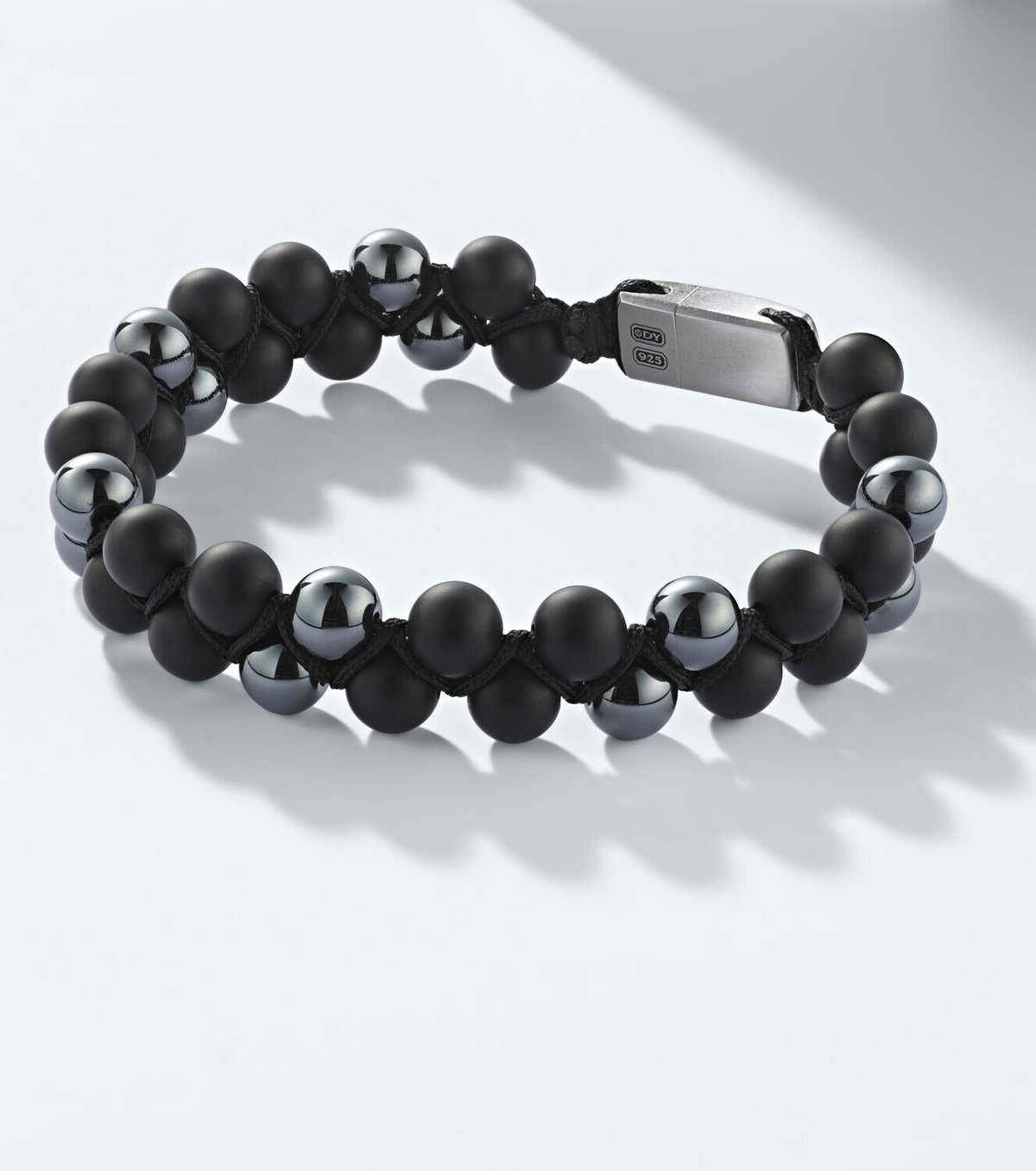 David Yurman Spiritual Beads sterling silver bracelet with onyx