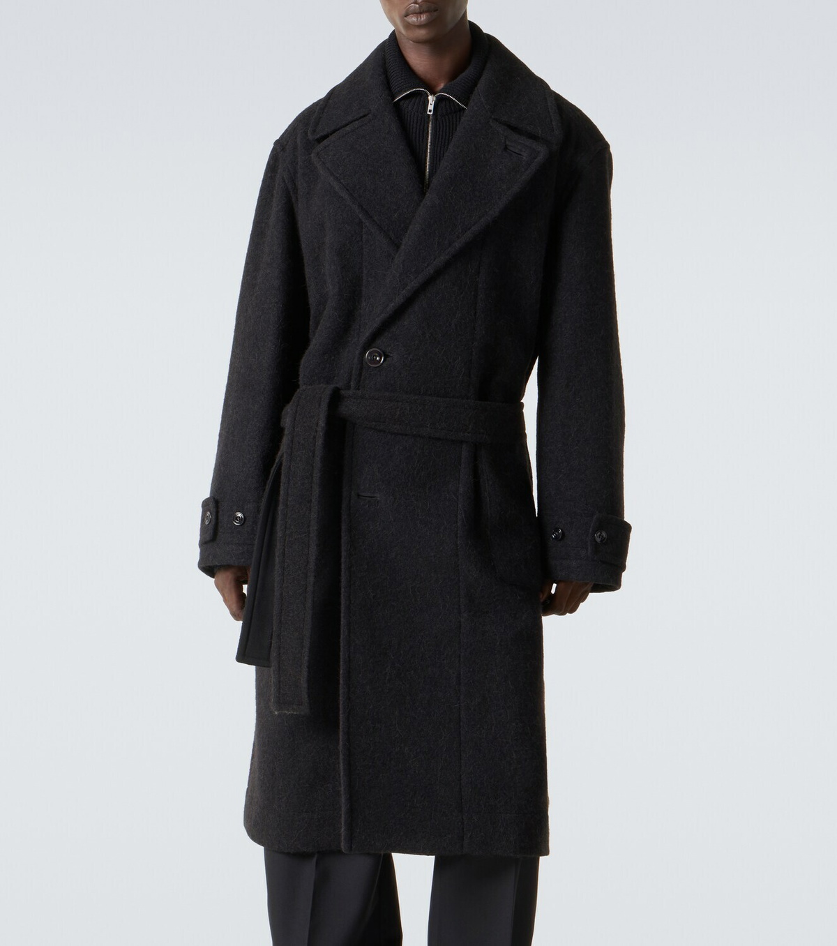 Lemaire Belted alpaca and wool overcoat