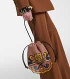 Etro Kalispera Small beaded suede shoulder bag