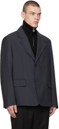 Solid Homme Navy Buttoned Blazer