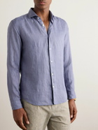 Altea - Mercer Cutaway-Collar Linen Shirt - Blue